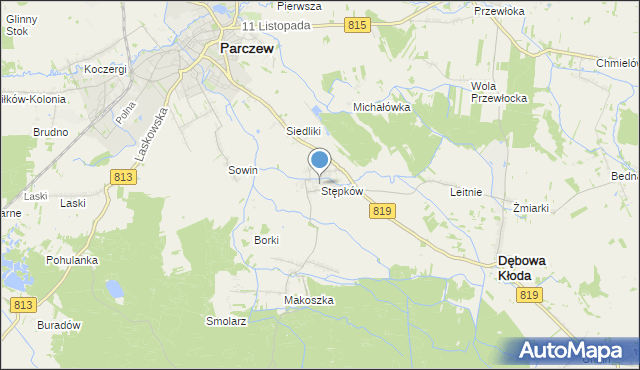 mapa Stępków, Stępków na mapie Targeo